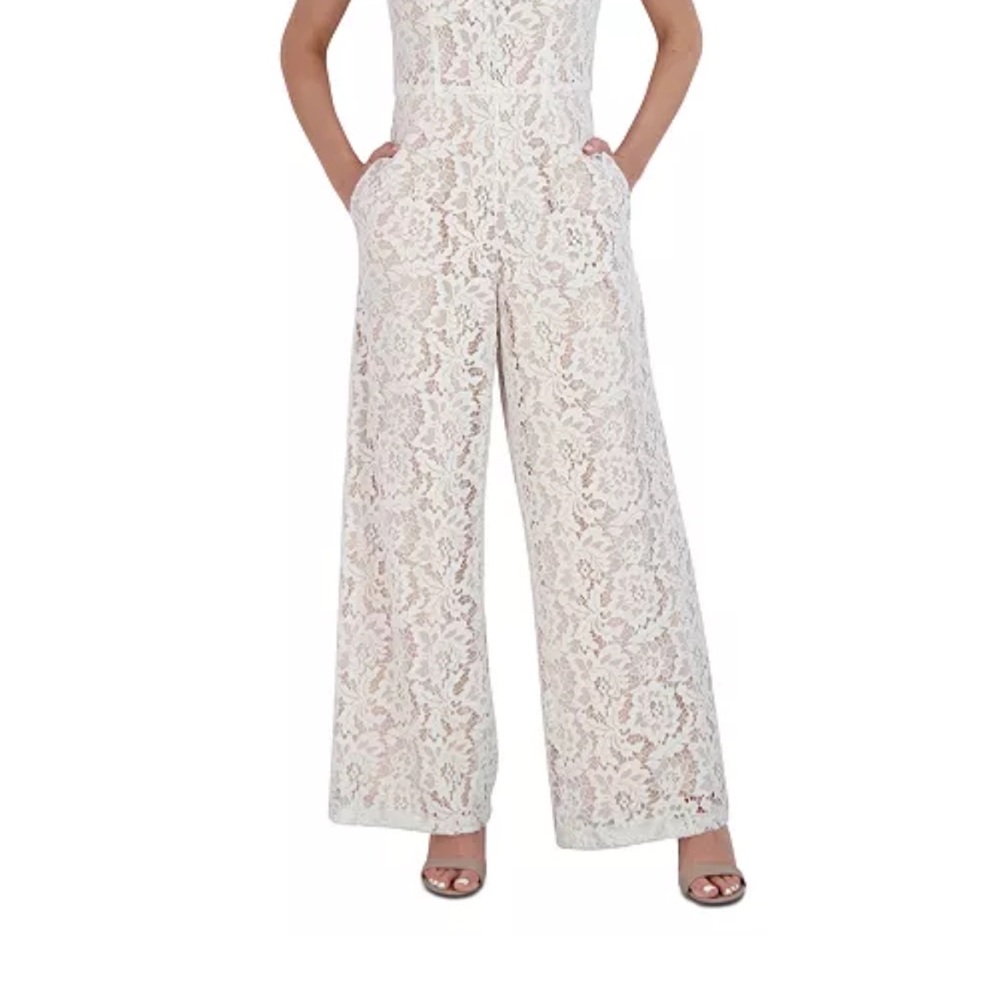 Elegant Lace Jumpsuit in Cream